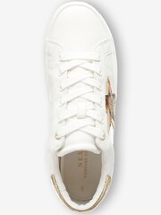 White & Animal Wide Fit Forever Comfort® Star Lace-Up Trainers - Image 5 of 6
