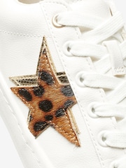 White & Animal Wide Fit Forever Comfort® Star Lace-Up Trainers - Image 6 of 6