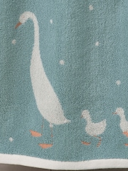 Teal Blue Goose And Friends 100% Cotton Towel - Image 4 of 5