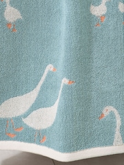 Teal Blue Goose And Friends 100% Cotton Towel - Image 5 of 5