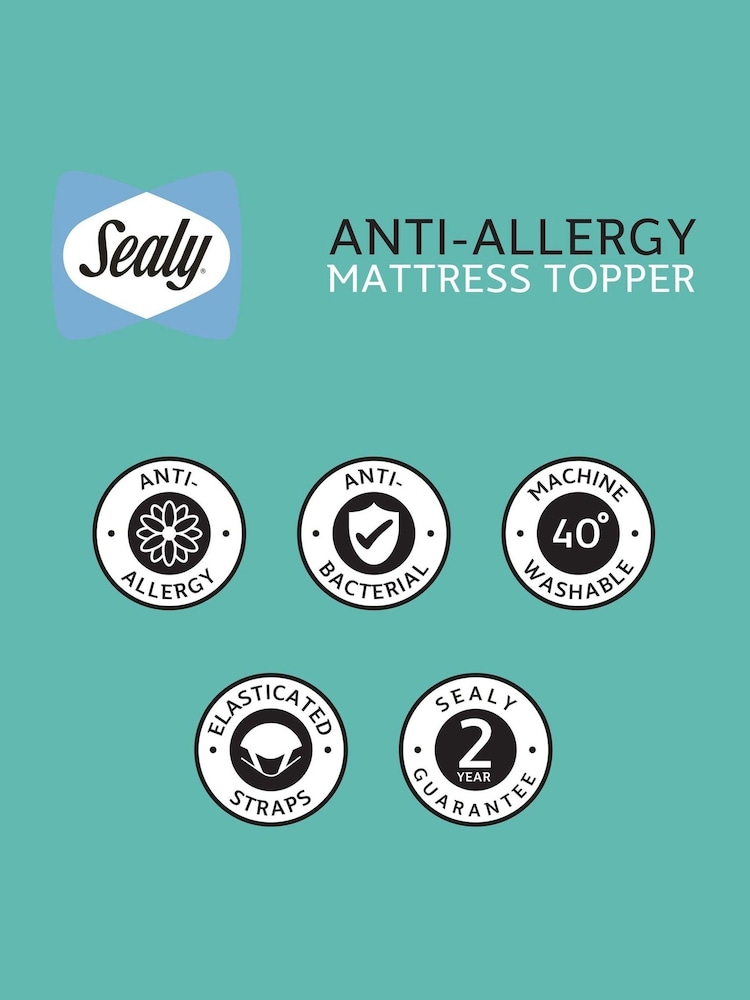 Sealy White Anti Allergy Mattress Topper - Image 10 of 10