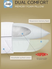 Sealy Dual Comfort Memory Foam 100% Cotton Pillow - Image 5 of 10