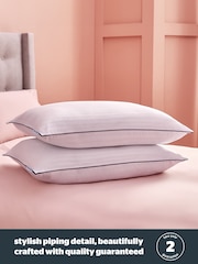 Silentnight Set of 2 Luxury Piped Hotel Collection Pillows - Image 7 of 9