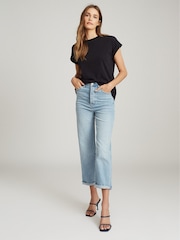 Reiss Navy Cotton Jersey T-Shirt - Image 1 of 5