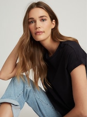 Reiss Navy Cotton Jersey T-Shirt - Image 4 of 5