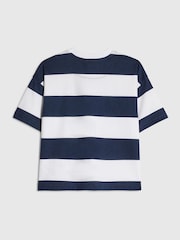 River Island Blue Oversized Striped Role Model T-Shirt - Image 2 of 4