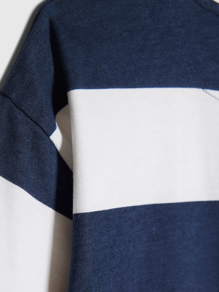 River Island Blue Oversized Striped Role Model T-Shirt - Image 4 of 4