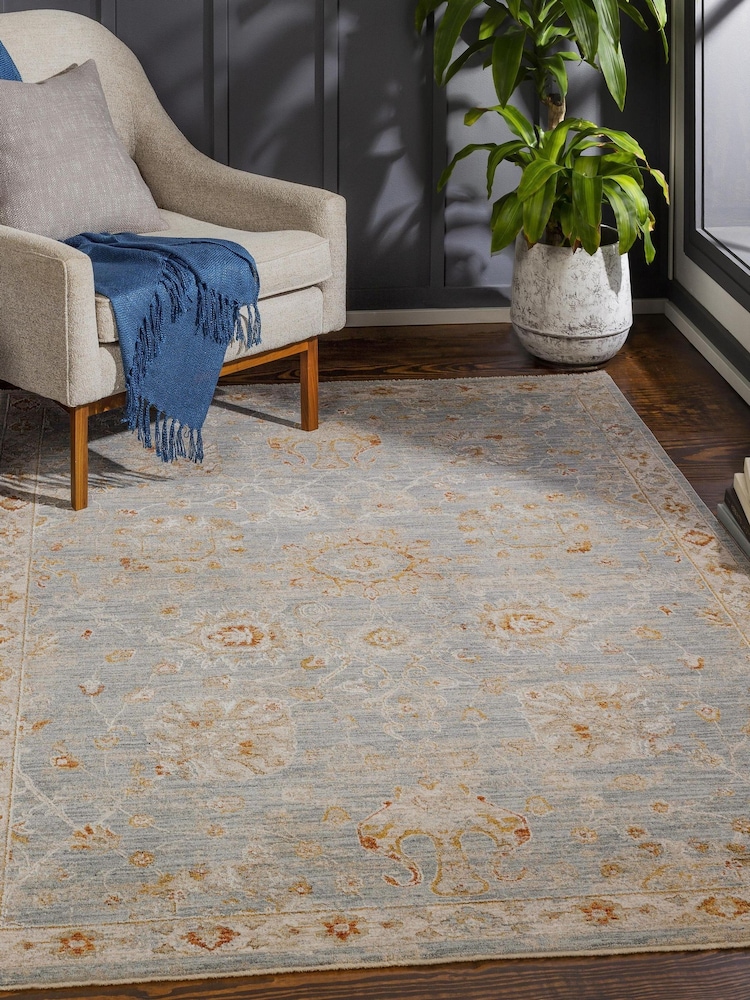 LIVABLISS Blue Avant Garde Vintage Traditional Rug - Image 1 of 7