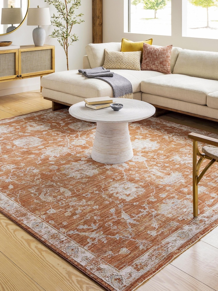 LIVABLISS Orange Avant Garde Vintage Traditional Rug - Image 1 of 7