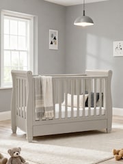 Babymore Cashmere Eva Sleigh Cot Bed Dropside with Drawer - Image 2 of 5