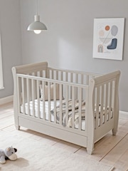 Babymore Cashmere Eva Sleigh Cot Bed Dropside with Drawer - Image 3 of 5