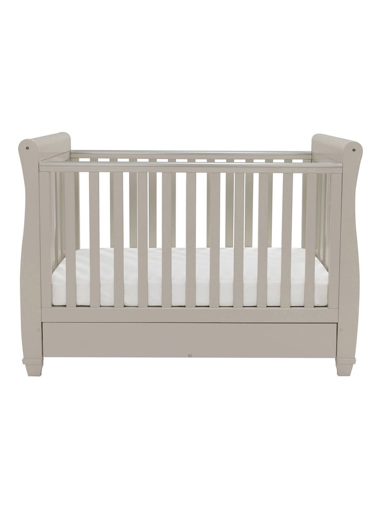 Babymore Cashmere Eva Sleigh Cot Bed Dropside with Drawer - Image 5 of 5