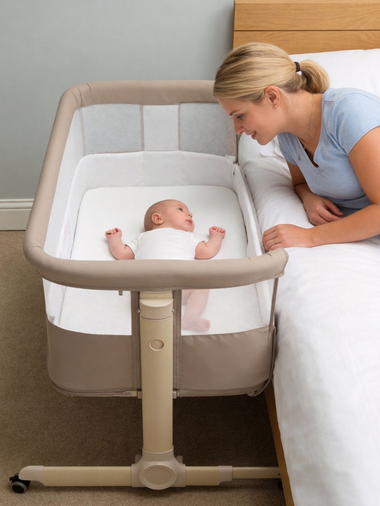 Babymore Khaki Neera Bedside Crib - Image 2 of 6