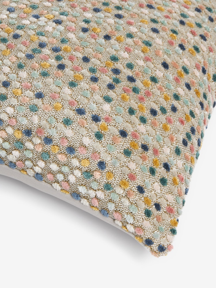 Multi Scandi Cut Velvet Spot 43 x 43cm Cushion - Image 5 of 5