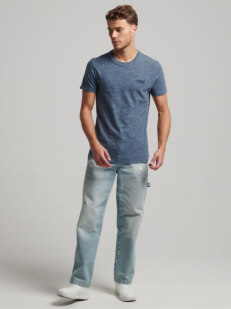Superdry Tidal Blue Space Dye Vintage Embroidered T-Shirt - Image 2 of 3