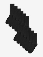 Black 12 Pack Mens Cotton Rich Black Socks - Image 1 of 2