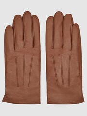 Reiss Tan Gabrielle Leather Gloves - Image 1 of 3