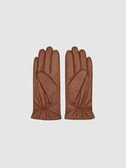 Reiss Tan Gabrielle Leather Gloves - Image 3 of 3