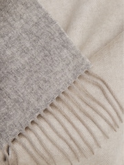 Reiss Oatmeal Galvin Wool Cashmere Blend Scarf - Image 1 of 3