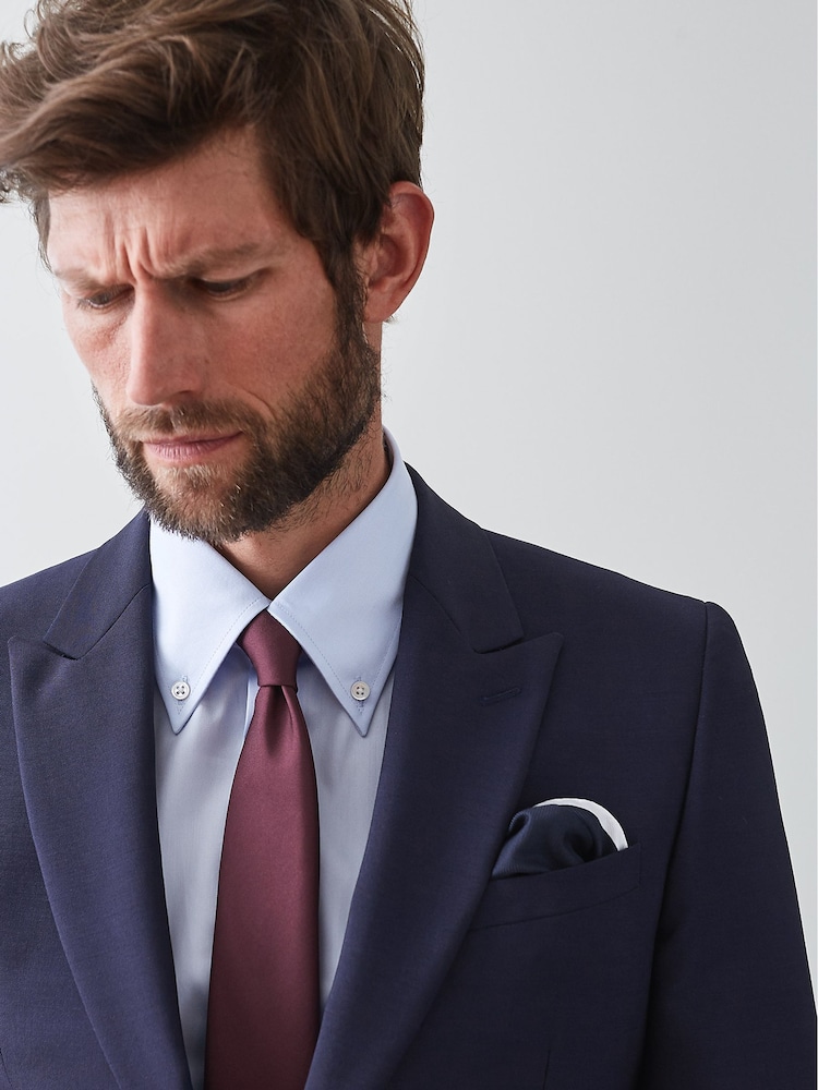 Reiss Navy Moon Silk Pocket Square - Image 1 of 3