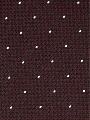 Reiss Bordeaux Liam Silk Polka Dot Tie - Image 3 of 3