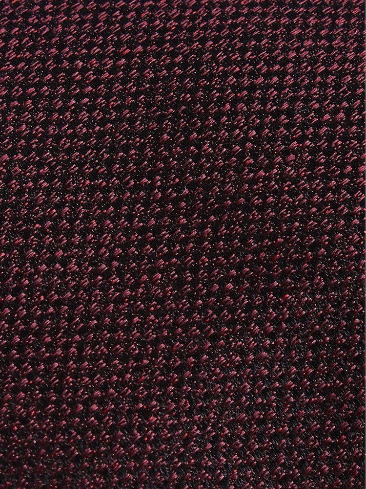 Reiss Burgundy Ceremony Textured Silk Tie - Image 2 of 2 Reiss Burgundy Ceremony Textured Silk Tie - Image 2 of 2