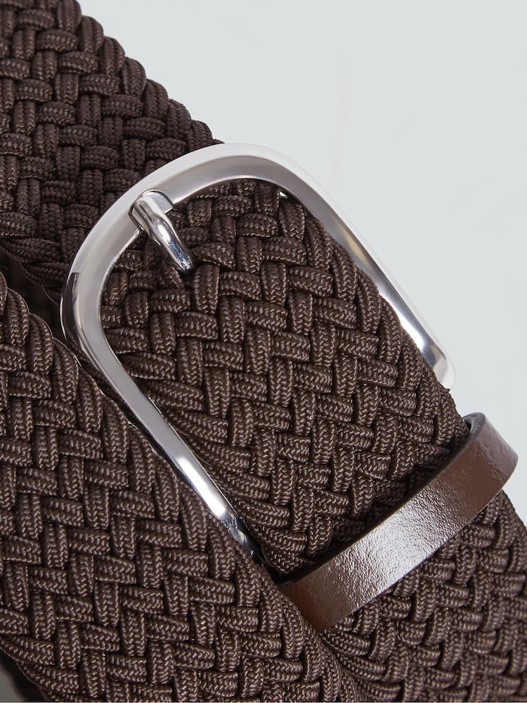 Reiss Mid Brown Elmont Woven Belt - Image 4 of 4