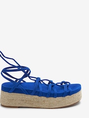 Cobalt Blue Forever Comfort® Super Strappy Espadrille Flatforms - Image 1 of 7