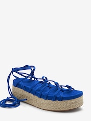 Cobalt Blue Forever Comfort® Super Strappy Espadrille Flatforms - Image 2 of 7