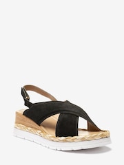 Black Regular/Wide Fit Forever Comfort® Sports Cross Over Wedges - Image 2 of 6