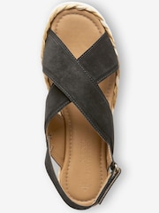 Black Regular/Wide Fit Forever Comfort® Sports Cross Over Wedges - Image 3 of 6