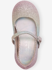 Pastel Pink Rainbow Glitter Standard Fit (F) Mary Jane Occasion Shoes - Image 3 of 5
