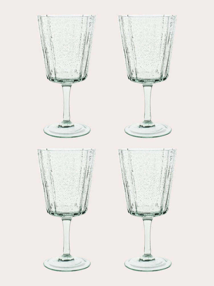 Laura Ashley Set of 4 Green Red Wine Glasses - Image 3 of 3