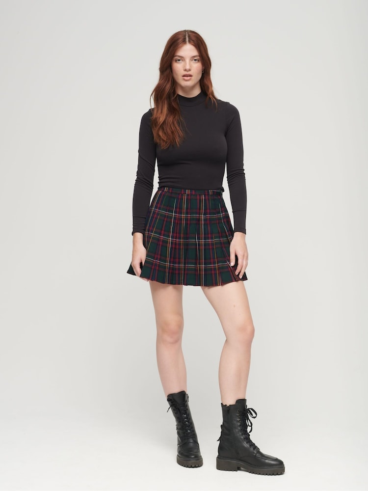 Зеленый - Мини-юбка в клетку Superdry - Изображение 3 из 3
