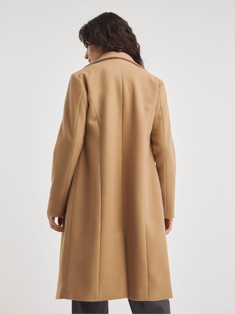 JD Williams Brown Single Breasted Coat - Image 2 of 4