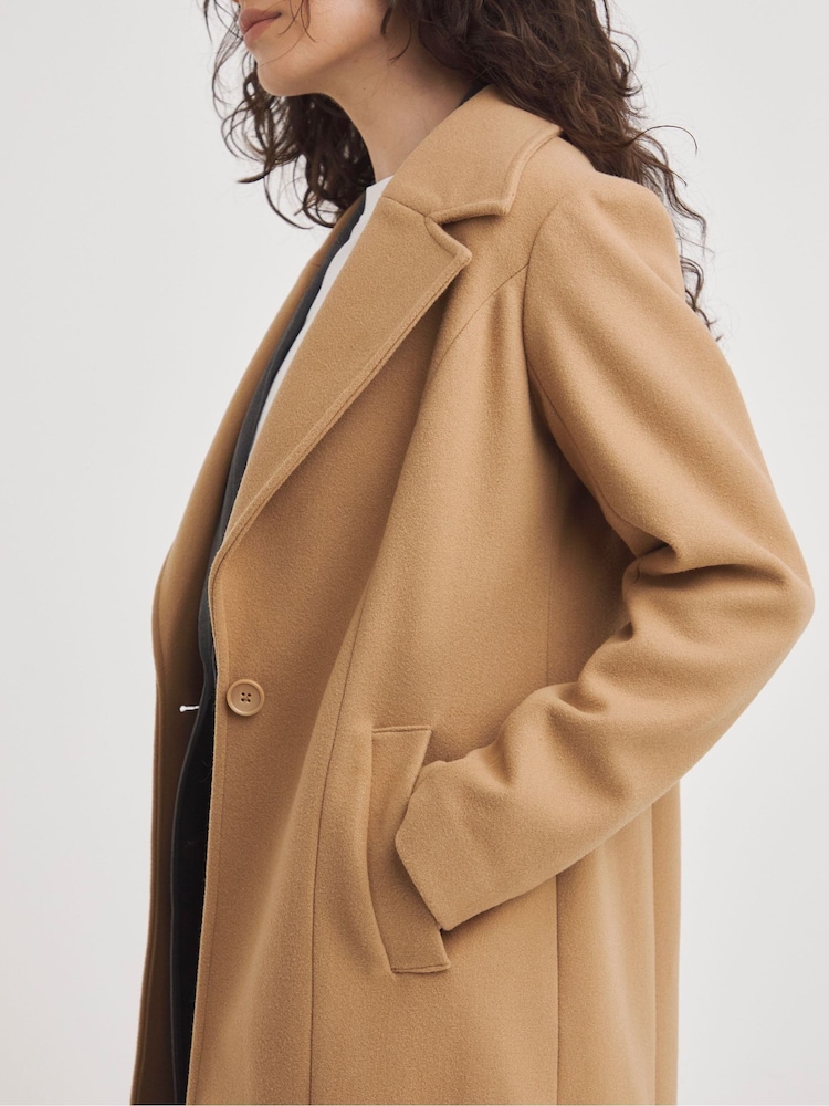 JD Williams Brown Single Breasted Coat - Image 4 of 4