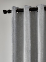 Helena Springfield Silver Roma Lined Eyelet Curtains - Image 2 of 3