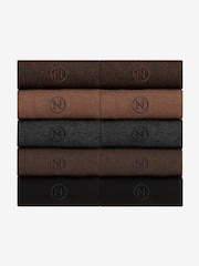 Neutrals 10 Pack Embroided Lasting Fresh Socks - Image 2 of 13