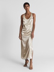 Reiss Silver Lottie Metallic Maxi Dress - Image 1 of 6