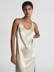 Reiss Silver Lottie Metallic Maxi Dress - Image 3 of 6