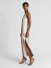 Reiss Silver Lottie Metallic Maxi Dress - Image 6 of 6