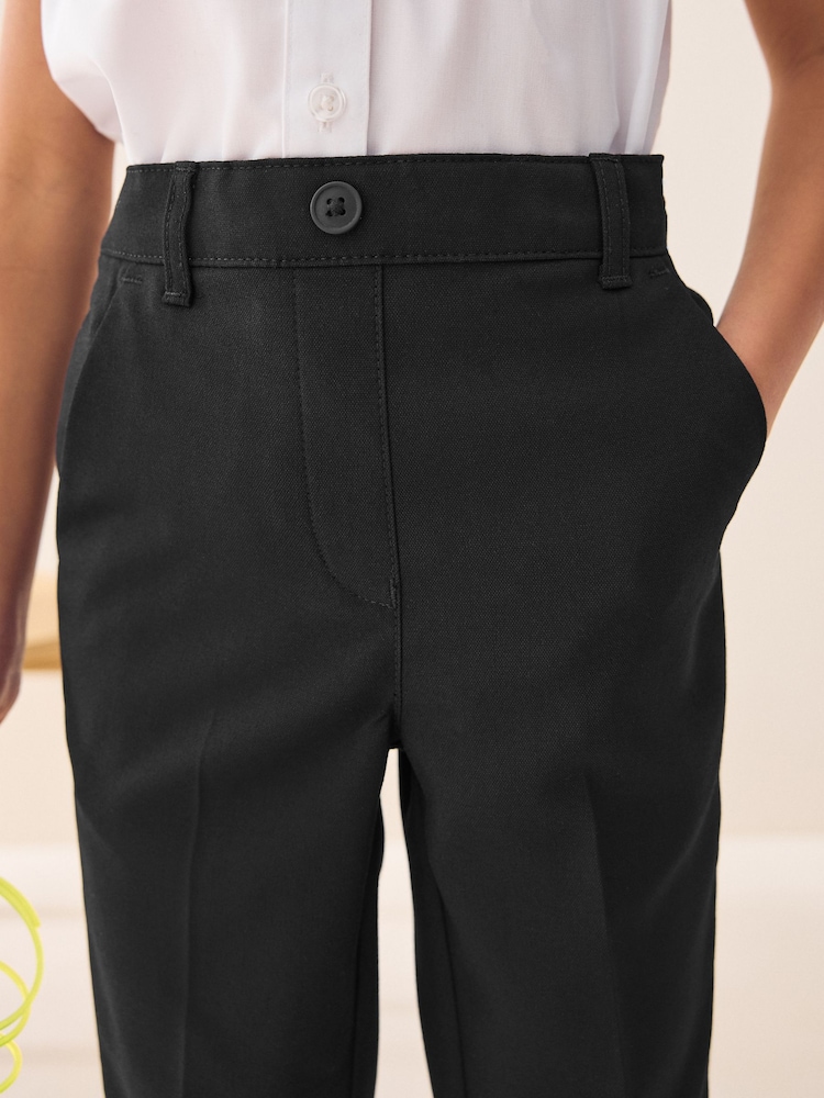 Black Pull-On Waist Plain Front School Trousers (3-17yrs) - Image 2 of 7