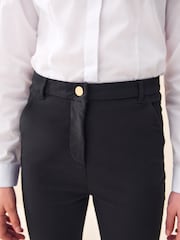 Black Senior Gold Snap High Waisted Skinny Stretch School Trousers (9-17yrs) - Image 4 of 7