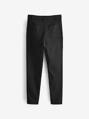 Zwart - Senior skinny stretch schoolbroek met hoge taille en goudkleurige drukknoop (9-17jr) - Afbeelding 8 van 9
