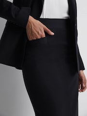 Reiss Navy Haisley Tailored Pencil Skirt - Image 3 of 5
