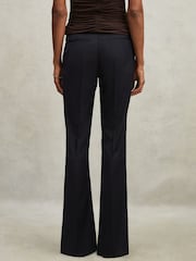 Reiss Navy Haisley Petite Wool-Blend Tailored Flared Suit Trousers - Image 4 of 6
