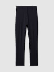 Reiss Navy Haisley Wool-Blend Tailored Flared Suit Trousers - Image 2 of 6