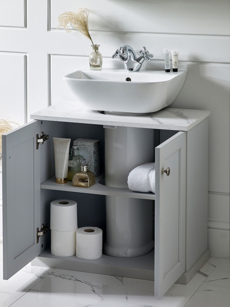 Grey Farnley Panelled Under Sink Under Sink Unit Storage Unit - Image 2 of 7