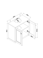 Grey Farnley Panelled Under Sink Under Sink Unit Storage Unit - Image 5 of 7