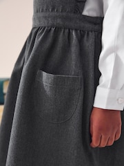 Grey Ruffle Detail Pinafore School Dress (3-14yrs) - Image 5 of 7